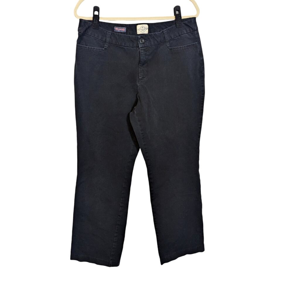 ST JOHNS'S BAY Women's 14 Black Straight Leg Pants Stretch Work Wear